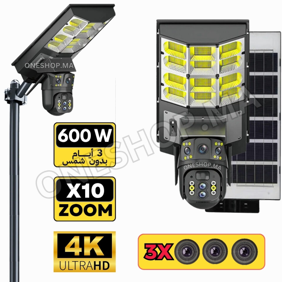 بروجيكتور600W و كاميرا زوومX10 بـ 3 عدسات