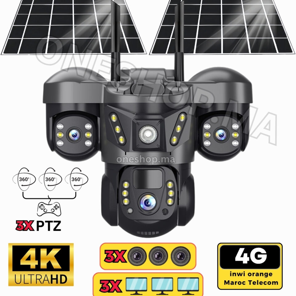 كاميرا بالطاقة الشمسية بـ(3) عدسات – P4